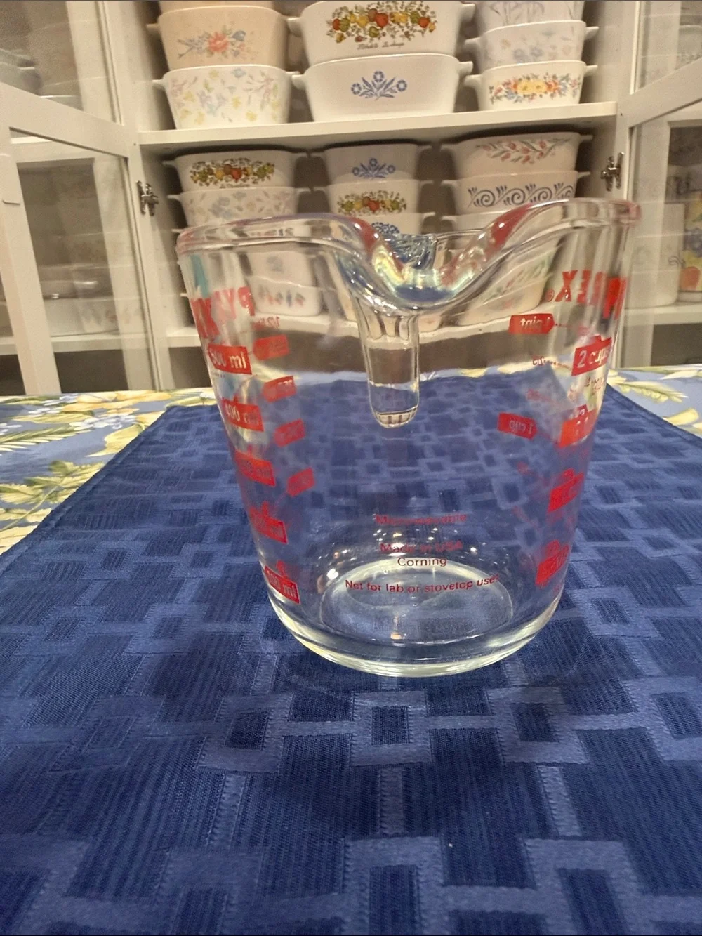 Pyrex Clear Glass Measuring Pitcher with Bright Red Graduations 2 cup